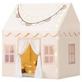 Wilwolfer Play Tent for Kids with Star Lights & Banners, Kids Tent Indoor for Toddler, Indoor Plyahouse for Playroom Furniture, Gift Toys for Boys & Girls