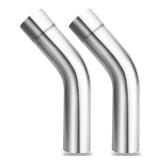 LCGP 3" OD 2 Pcs 45 Degree Exhaust Tube Made of High Quality Stainless Steel DIY Exhaust Pipe