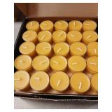 100 Pack Pure Beeswax Tealight Candles | Natural Unscented Beeswax Candles in Bulk, Clean Burning, Yellow