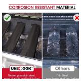 Unicook Universal Replacement Heavy Duty Adjustable Porcelain Steel Heat Plate Shield, Heat Tent, Flavorizer Bar, Burner Cover, Flame Tamer for Gas Grill, Extends from 11.75" up to 21" L, 4 Pack