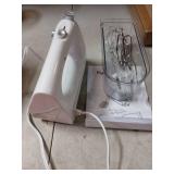 Hand Mixer Electric, 400W Food Mixer 5 Speeds Handheld Blender, 5 Stainless Steel Accessories, Storage Box, Kitchen Blender with Cord for Cream, Cookies, Dishwasher Safe, White