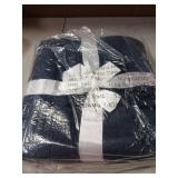 CYMULA Knit Throw Blanket for Couch Navy Blue-Super Soft Lightweight Plush Fuzzy Fluffy Cozy Blankets and Throws for Sofa Bed, 50x60 inches