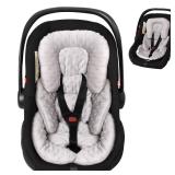 Infant Carseat Insert, 2-in-1 Reversible Baby Car Seat Cushion for Newborn Toddler Head & Body Support Car Seat Pad for Carseats, Strollers, Swings, Bouncers