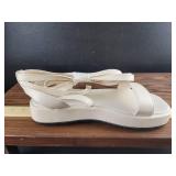 White Platform Ankle Wrap Sandals