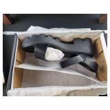 Black Platform Sandals with Buckle Detail