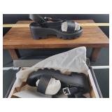 Black Platform Sandals with Buckle Straps