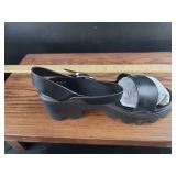 Black Platform Chunky Sandals with Buckle Straps