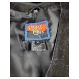 Cripple Creek Black Leather and Painted Mesa Plaid Vest Bundle