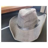 Classic Western Style Grey Fedora Hat
