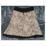 Black and White Paisley Cotton Skirt Size 2X