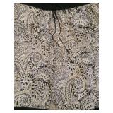 Black and White Paisley Cotton Skirt Size 2X