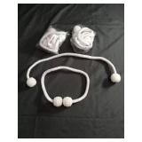 White Pearl Curtain Tiebacks with Braided Rope