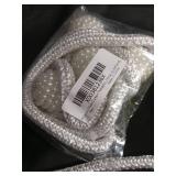 White Pearl Curtain Tiebacks with Braided Rope