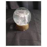 White Horse Snow Globe with Gold Base