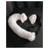 White Plush Bunny Rabbit Ears with Headband