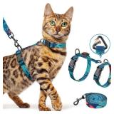 Halypet Cat Harness and Leash Set, Escape Proof [3 in 1 Adjustable & Lightweight] Cat Harness, Comfortable Soft Kitten Harness for Cats Safe, Easy to Wear, Outdoor Walking Travel