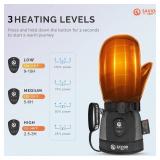 SAVIOR HEAT 3.0 Upgraded Heated Mittens for Women,7.4V 3000mAh Battery Ski Gloves,Fast Charging&Bluetooth-Controlled Electric Waterproof Touchscreen for Skiing Snowboarding