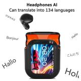 ERAZERL NE20 AI Translation Earbuds Real Time Wireless Bluetooth 6.0 AI Headphones LCD Touch Screen Support 148 Languages Translation Real Time Translator Earbuds Support Playing Music Phone Calls