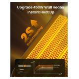 GiveBest Programmable Space Heater with LED Display, Remote Wall Outlet Electric Heater with Thermostat and Timer for Home Office Bathroom Indoor Use, Small Plug in 450 Watt Heater, ETL Listed