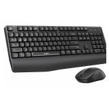 seenda Wireless Bluetooth Keyboard and Mouse Combo, COE200 Ergonomic Wireless Keyboard Mouse with Wrist Rest, Multi-Device Connection, Full-Size, Compatible for Computer/Laptop/Mac/MacBook, Black