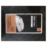 Newbealer Travel Iron with Dual Voltage - 120V/220V Lightweight Dry Iron for Clothes (No Steam), Non-Stick Ceramic Soleplate, 302 Heat Press Machine, w/Spray Bottle, Pouch & Silicone Stand (White)