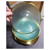 Fabulous Party 100PCS Green Plastic Plates-Crystal Design Green Disposable Plates with Gold Rim, Fancy Disposable Plates Include 50 Dinner Plates, 50 Dessert/Salad Plates for Party & Christmas