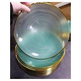 Fabulous Party 100PCS Green Plastic Plates-Crystal Design Green Disposable Plates with Gold Rim, Fancy Disposable Plates Include 50 Dinner Plates, 50 Dessert/Salad Plates for Party & Christmas