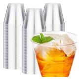 RACETOP 200 Pack 9 oz Clear Plastic Cups for Party, Disposable Clear Cup, Disposable Cups, Wine Glasses Cups, Plastic Cocktail Glasses