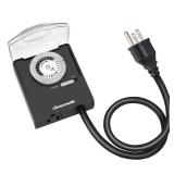 DEWENWILS 24-Hour Mechanical Light Timer with 2ft Long Cord, Waterproof Electrical Timer with Grounded Outlet, Plug in Timer Switch for Christmas Lights, 15A, 1/2 HP, UL Listed