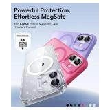 ESR for iPhone 17 Case, Camera Control, Compatible with MagSafe, Shockproof Military-Grade Protection, Magnetic Phone Case for iPhone 17, Classic Hybrid Case, Frosted Purple