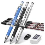 Nicpro 11 Pieces Colors 2mm Mechanical Pencil Set, 3 PCS Carpenter Drafting Pencil 2.0 mm for Art Drawing Writing Sketching Construction with 6 Tube Pre-Sharpen 2B & Color Refill, Eraser, Sharpener