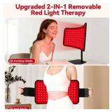 Red Light Therapy for Face Body, 2-in-1 Red Light Panel Device with Belt, 660nm & 850nm Near Infrared Light Therapy Lamp with Remote Control, 5 Adjustable Brightness & Timer for Skin Care, Relaxation