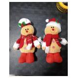 quescu 2PCS Gingerbread Christmas Decorations Indoor,Christma Gingerbread Man Plush,Christmas Stuffed Doll Gifts for Tiered Tray Party Decor Home