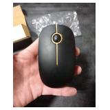 VssoPlor Wireless Mouse, 2.4G Slim Portable Computer Laptop Mouse with Nano Receiver Quiet Silent Optical Mice for Notebook, PC, Laptop, Computer-Black and Gold