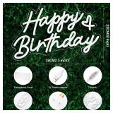 Happy Birthday Neon Sign for Party and Wall Decor,15 * 9 inch Warm White Led Neon Light Signs with USB and Dimmer Switch,Happy Birthday Sign for Backdrop
