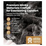 Everlasting Comfort Soft & Comfortable Gray Faux Fur Throw Blanket for Couch - (50x65) Minky & Fluffy Fall Blankets & Throws, Plush Fuzzy Cover for Bed, Sofa & Living Room - Cozy Home Decor