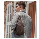 CLUCI Crossbody Bags for Women Men,Leather Sling Bag Cross Body Backpack for Woman Gifts for Women Birthday Unique