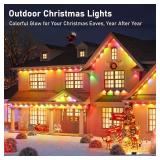 AHAWILL 200FT Christmas Permanent Outdoor Lights,RGB Eaves Lights with App Control,DIY Multi-Color Scene Modes,IP67 Waterproof,Outdoor Strings for House,Holiday Decorations for Christmas