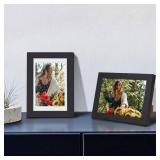 upsimples 4x6 Picture Frame, Display Pictures 3.5x5 with Mat or 4 x 6 Without, Wall Hanging Photo Frames, Black, 1 Pack