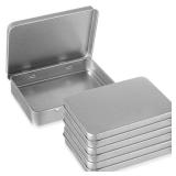 oruola 4 Pack Metal Tin, Rectangular Small Tin Container Box 3.54 X 2.76 X 0.67 In, Mini Portable Storage Tins Box with Lid,Tins Boxes with Hinged Lids for Storing Candy Jewelry Crafts