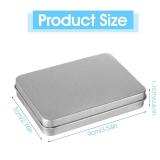oruola 4 Pack Metal Tin, Rectangular Small Tin Container Box 3.54 X 2.76 X 0.67 In, Mini Portable Storage Tins Box with Lid,Tins Boxes with Hinged Lids for Storing Candy Jewelry Crafts