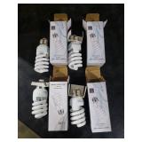 Barfelty E26 CFL Light Bulbs 13Watt, T2 Spiral Soft White 2700K 900lm E26 Medium Base Compact Fluorescent Light Bulbs, UL Approved, 120v 60Hz, Self Ballasted CFL Bulbs (60Watt Equivalent), Pack of 4