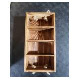 QUALLON Coffee Station Organizer with Small Removable Dividers, Wooden Coffee Bar Accessories Storage For Countertop, Farmhouse Kcup Coffee Pod Holder Basket With Handle For Coffee Lover