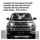 Moonlinks Compatible with Toyota 4Runner 2014-2023/RAV4 2013-2015/RAV4 HV 2016 Right Side Mirror Cover Replacement, Glossy Black Right Passenger Side Rearview Mirror Cap Trim TWO BROKEN CLIPS***