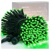 JMEXSUSS 200 LED Christmas Lights Outdoor, 66ft Connectable Green String Lights Plug in, 8 Modes Waterproof Green Lights for St Patrick