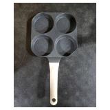 CAROTE Egg Pan Omelette Pan, 4-Cup Nonstick Granite Omelette Skillet - Pancake Pan and Healthy Egg Cooker Suitable for Gas Stove & Induction Cookware, Black SLIGHTLY DENTED***