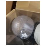 PullCrease 6 Pcs 4 Inch Neutral Christmas Ball Ornaments with Velvet Ribbon Large Rustic Textured Copper Brown Ivory White Ornaments Antique Farmhouse Modern Christmas Decor for Tree Indoor Outdoor