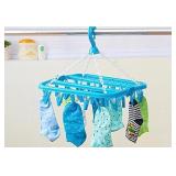 Groupcow Clip and Drip Hanger Clothes Hanger Drying Rack Clips (Blue)