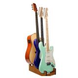STRICH Wooden Guitar Stand for Multiple Guitars, 3-Holder, Front Display Space-Saving Floor Guitar Rack for Home, Studio, Stage, Mahogany Color, L-2E1AM (For 2 Electric+1 Acoustic)