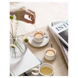 LE TAUCI Tealight Candle Holder, Embossed Ceramic Votive Candle Holders Bulk for Thanksgiving,Christmas, Wedding Table Centerpiece Decor, Set of 12, Arctic White